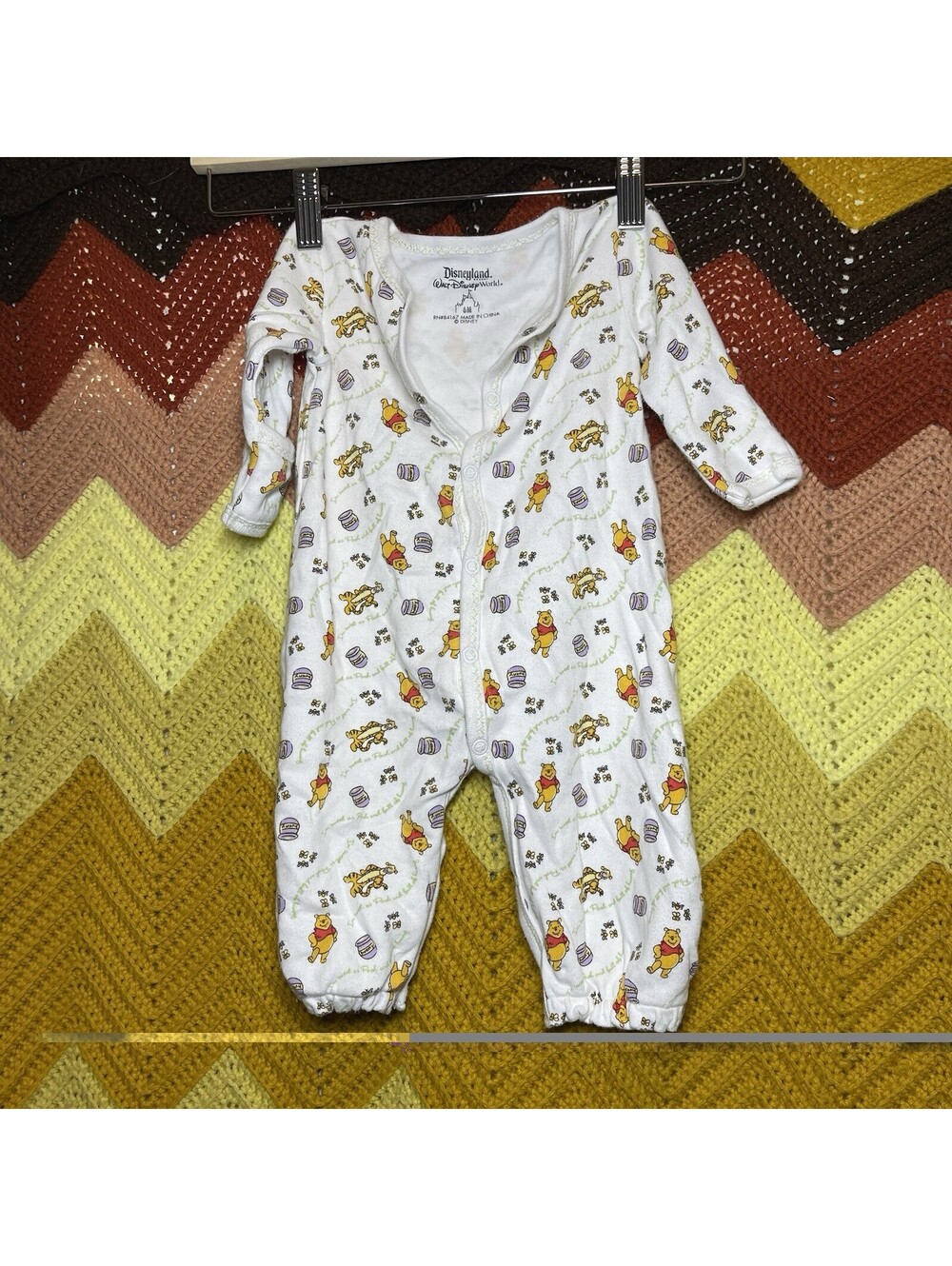 Disneyland 3-6 Mo Months Baby Sleeper One Piece Footed Pajamas Winnie The Pooh